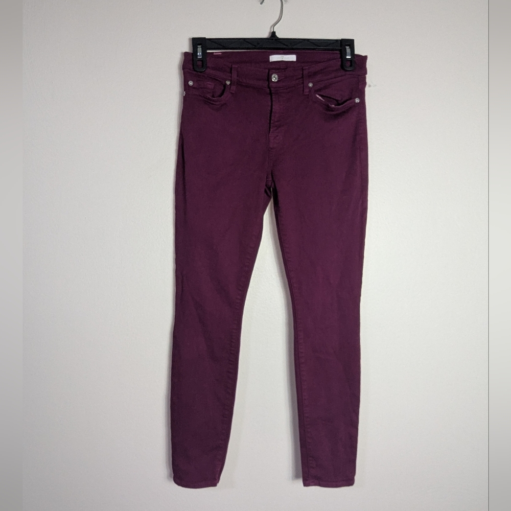30 7 For All Mankind Plum Purple Stretchy Skinny Jeans